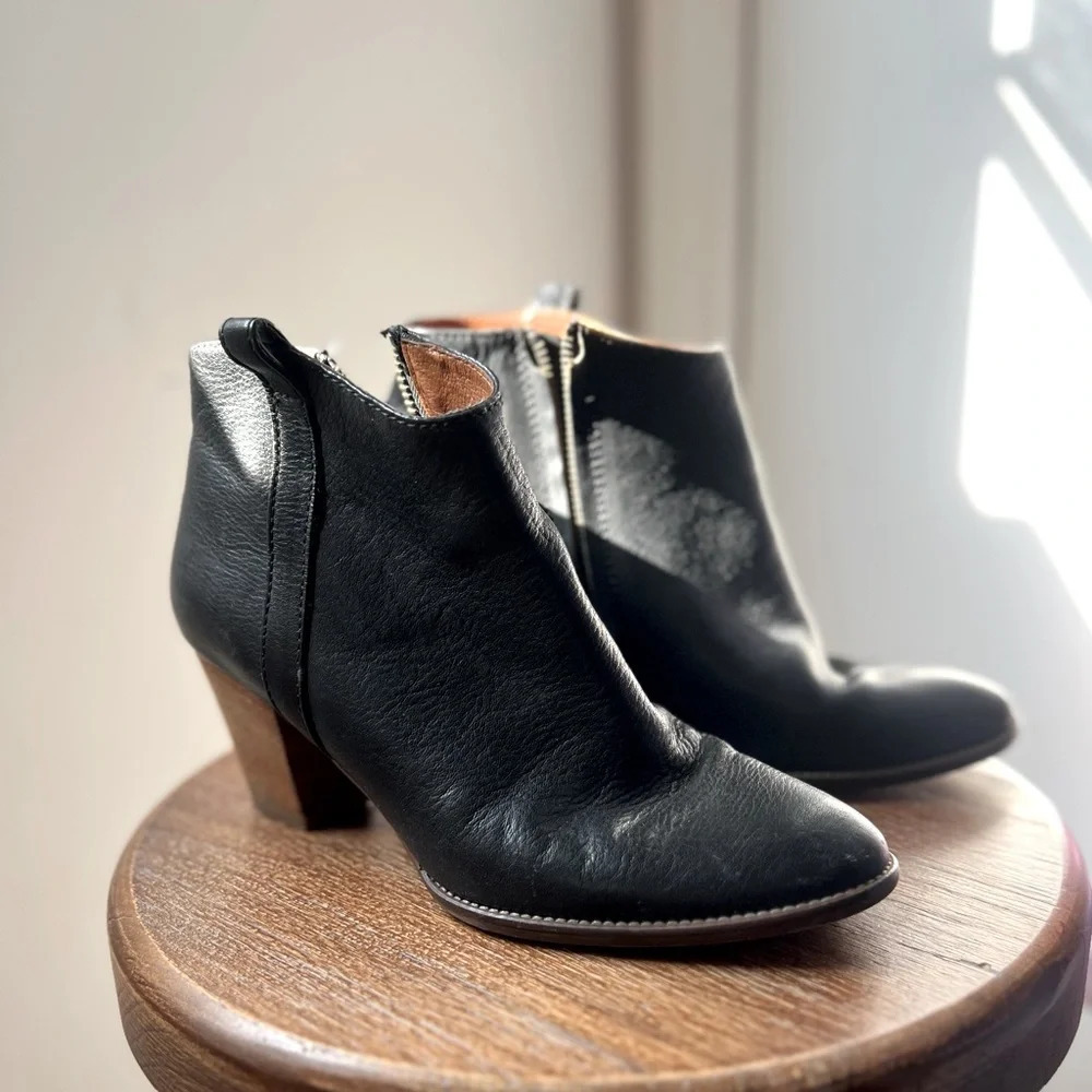 Madewell The Billie Boot Black Leather Ankle